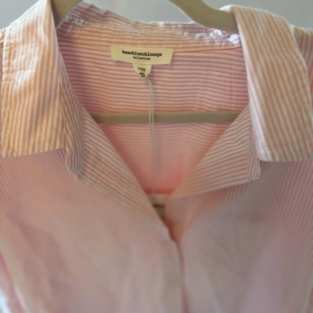 Beachlunchlounge Light Pink Striped Shirt - Picture 3 of 4